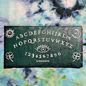 Handpainted Slate Ouija Board In Green